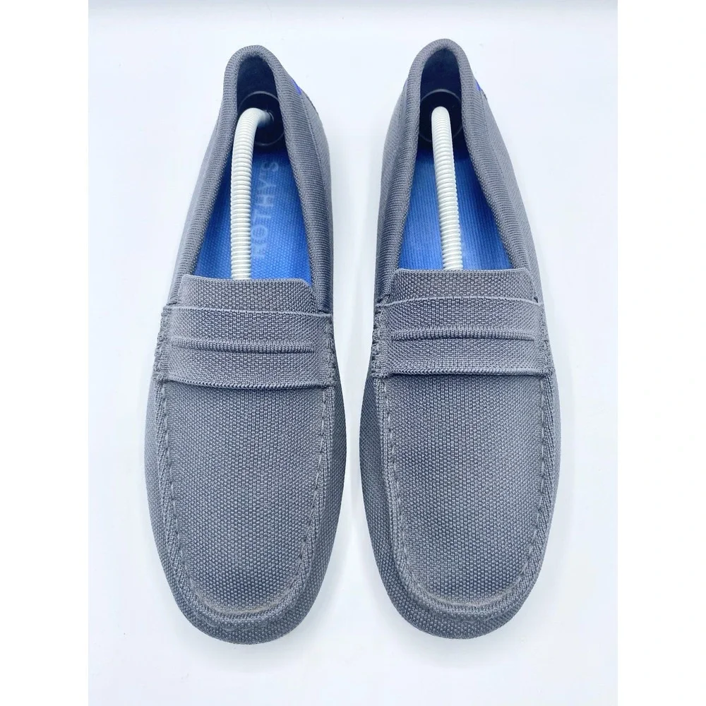ROTHY'S Driver Loafers Grey Pegged Outsole Mens Size 12.5 Slip On Comfy Casual
